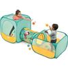 Ludi - Percorso di Gioco Pop-up Jungle - Cubo, Tunnel & Area a Palline - 3 Spazi Divertenti - 30 Palle Incluse - Leggero e portatile con Borsa per il trasporto - Stimola la Motricità e l'immaginazione