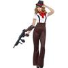 SMIFFYS Costume Gangster glam, bianco e rosso, con top, pantaloni, bretelle finte, cravatta e cappello Halloween