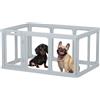 Gardner Pet Recinto per Cani in Acrilico Trasparente, 10 Pizzi, Grigio | Antigraffio e Antiscivolo, Parco Modulare Interno Esterno per Cuccioli, Gatti, Conigli e Animali Piccoli, Facile da Pulire