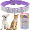 Hotlion Collare per cani di piccola taglia con strass scintillanti, regolabile, per ragazze, donne, XXS, M, L (taglia XS, viola)