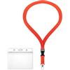 webbomb Custodia per badge ZIP porta badge impermeabile e flessibile con cordino, laccetto largo 2 cm (11 colori), cordino da collo + porta carte ZIP per 1-2 badge/carte d'accesso (rosso)