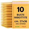 Easy8 10 Buste Imbottite per Spedizioni, 27x36 cm, Buste Pluriball, Bolle Aria, Spedizione in Carta Avana con Chiusura Adesiva, Gialle, Sigillanti e Protettive per Materiali Fragili e Delicati