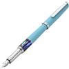 Xezo Speed Master Penna stilografica, pennino extra fine. Azzurro cielo opaco con conchiglia marina pāua abalone. Placcata cromo. Corpo leggero in ottone. Nessuna penna uguale.