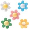 dekora - 120 decorazioni commestibili per torte - Fiori edibili in cialda 4 cm, 5 colori assortiti, Senza glutine e senza lattosio