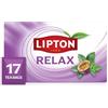 Lipton | Tisana Rilassante | 17 Filtri | con Melissa, Frutto Della Passione e Vitamina B per Favorire il Rilassamento | Senza Caffeina | Bustine Confezionate Singolarmente