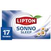 Lipton | Tisana Sonno | 17 Filtri | con Fiori di Camomilla, Melatonina e Vaniglia per Favorire il Rilassamento | Senza Caffeina | Bustine Confezionate Singolarmente