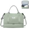 HPLQQ Borsone da Viaggio Donna Bagaglio a Mano Ryanair 40x30x20, Borsa Sportiva Borsone da Palestra con Scomparto per le Scarpe, Borsa da Weekend, Ospedale Parto, Danza,A12-Bianco-Verde