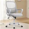 DUMOS Sedia da ufficio ergonomica, da scrivania con supporto lombare, girevole con bracciolo, sedia per computer, sedia da ufficio regolabile in altezza, adatta per ufficio e camera da letto (grigio)