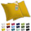 Lavea® Set 2 Federe per Cuscini da Letto 60x60 cm - Copricuscini 100% Cotone Jersey Morbidi e Traspiranti, con Cerniera YKK di Qualità, OEKO-TEX - Giallo oro