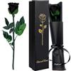 CSYY Infinity Rose, Nero Rosa Stabilizzata Vera con Steli Rosa Eterna Festa della Mamma Regalo per Mamma Fiori Stabilizzata Regalo