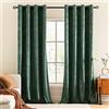 MIULEE Tenda per Camera da Letto in Velluto per Interni Letto Matrimoniale Tende per Finestre Tende per Soggiorno Moderne con Anelli Stampate d'Oro 2 Pannelli 140X245 cm Verde Scuro