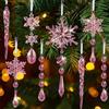 Kiiwah 16 Pezzi Decorazioni per Albero di Natale, Acrilico Cristallo Fiocco di Neve Ghiaccioli Da Appendere, Fiocco di Neve Ghiaccioli per Decorazioni Natale Nozze Feste Invernali