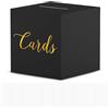 Lunza Scatola per Biglietti di Nozze Nera 22x22x22cm Scatola Porta Buste Matrimonio con Fessura e 10 Cartoline Vuote Ideale per Ricevimenti Battesimi Laurea Anniversario Ricevimento e Decorazione per Feste