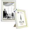 CABBEL Cornici CELI 13x18 cm Oro/Bianco Set da 2 - Cornici Decorativi Vintage - Acrilico Infrangibile - Per Ricordi, Decorazioni, Foto - Ideali per Arredo Interni Classici