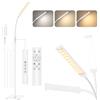 Mojimdo Lampada da Terra Touch Control con Telecomando [3 Colori e 10 Luminosità] Lampada da lettura LED Sottile da Terra, Timer 1H Lettura Piantana per Camera da Letto, Ufficio-Adattatore Incluso