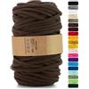 Netuno 1x corda macramè colorata marrone 9 mm 50 m corda in cotone anima in poliestere filo spago uncinetto ferri da maglia decorazioni cordoncino colorato cavo