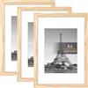 upsimples Cornice A4, Confezione da 3 Cornici portafoto Legno, Formato 21x29,7 cm, Con Supporto Orientamento Orizzontale o Verticale, Cornici per Ppuzzle, Parete, Poster, Diploma Universitario