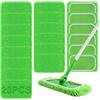 Dictien 20 Pezzi Cuffietta in Microfibra per Swiffer, Straccio Lavapavimenti per Uso Umido e Secco,Panni Riutilizzabili microfibra (verde)