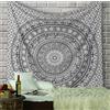 RAJRANG Grande Arazzo per Appendere a Parete Arte Camera da Letto Mandala Colore Grigio 274x228 cm King Cotone Elefante Spiaggia Tiro Lenzuolo Arazzi