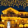 SUWIN 20M Catena luminosa Esterno Interni, 640 LED Luce Bianca Calda Con Spina, Impermeabile IP45 Luci da Esterno, 8 Modalità, Filo Di Rame Per Feste, Matrimoni, Giardino, Natale, Stanza