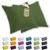 Lavea® Set 2 Federe per Cuscini da Letto 65x65 cm - Copricuscini 100% Cotone Jersey Morbidi e Traspiranti, con Cerniera YKK di Qualità, OEKO-TEX - Verde oliva