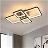 Mckalen 56W Plafoniera LED Soffitto in Acrilico Bianco Caldo 3000K, Nero | 56W 6300LM Moderno Lampada da Soffitto Rettangolo, Plafoniera LED per Soggiorno Cucina Camera da Letto Sala da Pranzo, 62CM