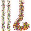 MEIVINES Artificiale Ghirlanda di Fiori 2PCS 5.9FT Ghirlanda Fiori Finti Artificiale Fiori di Seta Appesa Rattan per la Decorazione Della Parete di Nozze All'Aperto Bedroom (Rosso & Giallo & Viola)