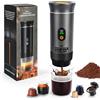 LAMA Macchina da caffè portatile elettrica, compatibile con capsule e polvere, riscaldamento istantaneo per campeggio, auto, viaggio, grigio