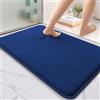 Homaxy Tappeto da bagno in memory foam, morbido, antiscivolo, lavabile, spesso, assorbente, per il bagno, per doccia, per bagno - 60x90 cm, Blu Marino