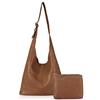 Montana West Hobo Bags - Borsa da donna ultra morbida, pieghevole, con borsa per cosmetici, 11.5x4.5x9.5
