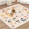 COMOMY Tappeto Gioco Bambini 127x127 cm, Pieghevole e Lavabile - Tappetone Neonato Morbido ispessita con Fondo Antiscivolo per Gattonamento, per Box, Beige