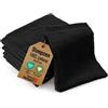 Sleepzen - Set di 6 Guanti da Bagno/Lavette in Cotone Biologico (Nero) - Certificato GOTS - 500 g/m² Cotone a Fibra Lunga - Ultra Assorbenti e Morbidi - Certificato Oeko-Tex - Made in Portogallo