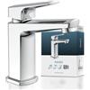 SCHÜTTE 34010 RAVEN - Miscelatore monocomando per lavabo, con scarico a saltarello, cromato