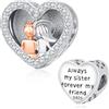 Odinstone Charms Sorella 925 Argento Sister Charm Always My Sister Forever My Friend Migliore amica Bead Bracciale Ciondolo Gioielli