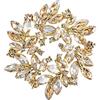 Clearine Spilla di Natale Marquise Cristalli austriaci Strass Elegante Fiore per Donne Champagne Oro-Fondo