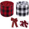 Eterspr 2 Rotoli di Nastri di Juta, Nastro Regalo, Nastro di Tela a Quadri Rosso e Nero, per la Decorazione delle Vacanze, Natale, Fai da Te Fatto a Mano, Scatole Regalo di Natale Adatte