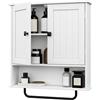 RRX Armadietto da bagno da parete per medicinali con barra per asciugamani, colore: bianco