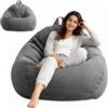 Umllpet Pouf XL, a forma di goccia, solo rivestimento (senza imbottitura), per adulti e bambini, da gioco, per soggiorno, camera dei bambini, divano, decorazione esterna, 100 x 120 cm (grigio scuro)