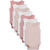 NEXT Bambina Confezione da 7 body a canotta per neonati in 100% cotone Rosa/Bianco Newborn