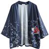 G-LIKE Robe - Giacca Kimono giapponese - Tradizionale Classica Haori Abbigliamento Tokyo Harajuku Stile Antico Floreale Aperto Costume vestaglia, Accappatoio Notte per Donne Uomini Ragazze blu Taglia unica