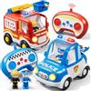 Lehoo Castle Macchina Telecomandata per Bambini, Camion Pompieri Giocattolo, Macchina Polizia Giocattolo, Gioco Bambino 2 Anni