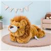 Gisqis Leone Peluche Ponderato Adulti 48cm Pupazzo Ponderato Kawaii Peluche Leone Grande Peluches Pupazzi Animali Cuscino Natale Compleanno Carino Plush Regalo per Bambina Marrone