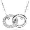 Swarovski Pendente Dextera, Anello concatenato, Bianco, Placcato rodio