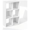 Furinno Pelli Cubic Mobile Portaoggetti, Libreria, Scaffale, 6 Cubi, Bianco