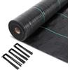 VOUNOT® Telo Pacciamatura 1m x 50m 100g/m², con 100 Picchetti a U, Telo Anti Erbacce per Orto, Giardino, Stabilizzazione UV, Nero