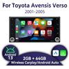 Barlckxs 2 Din Android Radio 7 "Schermo Wireless Carplay Auto Multimediale per Toyota Avensis Verso 2001-2005 Unità Principale GPS Stereo Wifi BT