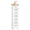 SoBuy BZR85-W Supporto per ruote per WC indipendente Armadio per WC Deposito carta igienica Mensola per bagno Armadio per bagno Bianco Natura