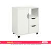 SoBuy FBT105-W tavolo stampante con 2 cassetti e 1 porta file armadio rotolo contenitore carrello da ufficio carrello laterale contenitore da ufficio Bianco