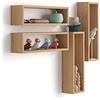 Mobili Fiver, Set di 4 Cubi da parete, Iacopo, Rovere Rustico, Nobilitato, Mensolo a Cubo da Parete Cucina e soggiorno, Made in Italy