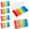 JLFDLLYYZQ Confezione da 6 Organizer mensile per pillole, Portapillole Settimanale, 7 Giorni Pill Box Giornaliero con 28 scomparti per pillole, vitamine, olio di pesce e integratori